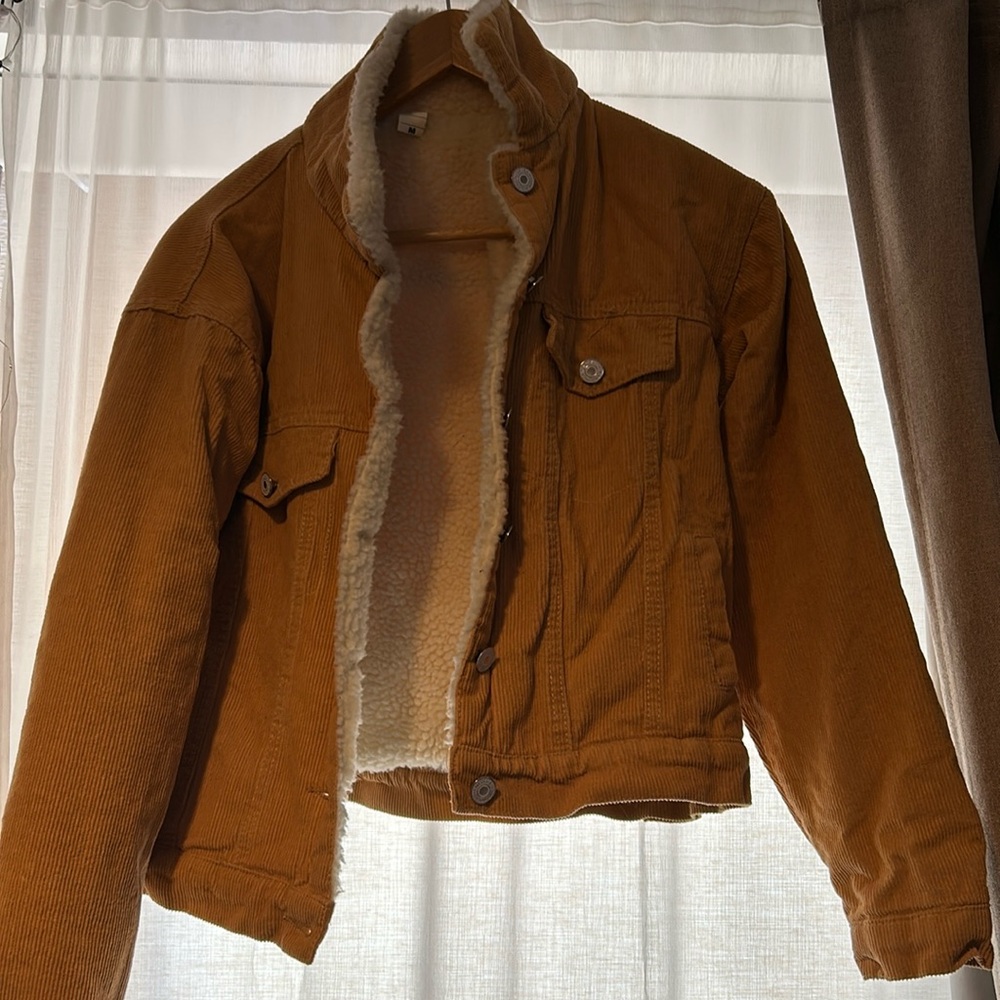 SHEIN Corduroy Sherpa lined jacket cropped